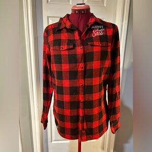 Army of sass snap front women’s plaid shirt